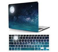 Laptop Hard Shell Case Compatible with MacBook Pro 15 inch with Touch Bar and Touch ID 2019 2018 2017 2016 Release Model A1707 A1990, Hard Shell Case Cover & Keyboard Cover, moon and stars
