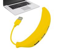 Laptop Hub - Splitter 3.0 Port High Speed Multiport Banana Adapter | Compact Data Transfer Hub, Cameras Flash Drives, LED Indicators Plug and Play Fun