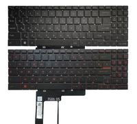 Laptop Keyboard Compatible With GS76 Stealth 11ue 11ug 11uh MS-17M1 GF76 MS-17L1 GF66 GL66 MS-1581 MS-1582 Replacement For Russian US French Layout(RU RED BACKLIT)