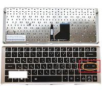 Laptop Keyboard For Gigabyte U2142 U21M U21MD United States US With Silver Frame And Backlit Small Carriage Return