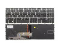Laptop Keyboard For HP ProBook 650 G4 650 G5 L09593-001 with silver frame with backlit no pointing stick United States US Black New