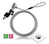 Laptop Lock Security Lock Cable with Anchor Plate 2 Keys Adhesive Plate for PC Laptop Smart Phone ipad Tablet Macbook Electronic Products for Both Commercial and Private Security Needs