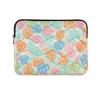 Laptop Padded Sleeves Fancy Laptops Case Pink Carrying Computer Cover Bag for Computer Pro Sleeve 14 Inch Universal Tropical Leaves Pastel Rainbow Medium