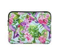 Laptop Padded Sleeves Laptops Case Pink Notebook Universal Mens Work Computer Covers for Computer Air 13 Sleeve Colorful Hummingbirds Flowers Green Large