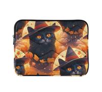 Laptop Padded Sleeves Protector Laptop Case for Apple Universal Womens Computer Accessories for Computer Air 13.3 Inch Case Halloween Cute Black Cat Orange Medium