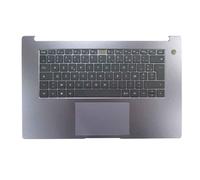 Laptop PalmRest&keyboard For Honor MagicBook X 15 BDR-WDH Gray Top Case French FR Black keyboard With Touchpad