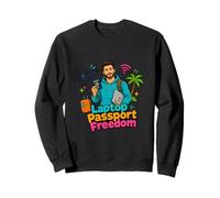 Laptop Passport Freedom Digital Nomad Travel Design Sweatshirt