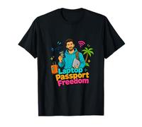 Laptop Passport Freedom Digital Nomad Travel Design T-Shirt
