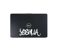 Laptop personalised name sticker 150mm. SS FONT