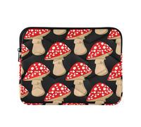 Laptop Protective Sleeve Cute Red Mushroom Black Cute Laptop Case Slim for Apple Universal Mens Computer Cover Work for Mac Air 13 Inch Case Medium