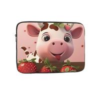 Laptop Protective Sleeve, Durable Shockproof Protective Computer Portable Bag Suitable for MacBook, hp, asus/dell, Lenovo, acer and Other Laptop Inner Sleeves Cows and Strawberries