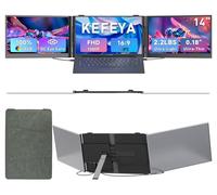 Laptop Screen Extender 14" Triple, 1080P FHD IPS Monitor Extender USB-C HDMI, Plug-Play Portable Monitor for Laptop, Ultrathin for Windows/Mac/Android/Chrome/Linus/PS/Switch, Fit 13.3-17.3" Laptop