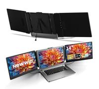 Laptop Screen Extender Monitor 14" FHD 1080P IPS Triple Screen Laptop Monitor Extender Multi Screen Attachment Extra Screen Display for 13"-17.3" Laptops Compatible with Win Mac Dex Chrome Travel Work