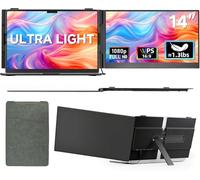 Laptop Screen Extender Ultra Portable, 14" 1080P 1.31lbs FHD Low Blue Light Portable Monitors for Laptop, Plug & Play Dual Screen Monitor for Laptops, Travel Extra Monitors for Laptops for Windows/Mac