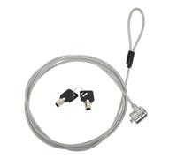 Laptop Security Cable Lock Zinc Alloy Silver 6.6ft with Keys | Wide Device Compatibility, Pry-resistant Safeguard, Portable Design for Flexible Workspaces the Go