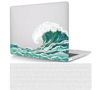 Laptop Shell Case Compatible with MacBook Air 13 inch Case 2017 2016 2015 2014 2013 2012 2011 2010 Release A1466 A1369, Plastic Hard Shell Laptop Cover & Keyboard Cover - Green ocean waves