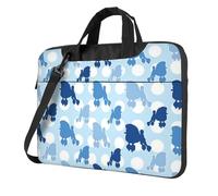 Laptop Shoulder Bag,Blue Poodle Polka Dot Laptop Case Laptop Briefcase For The Business Travel Commuter And Laptop Protection, Black, 14 inch