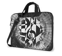Laptop Shoulder Bag Cat Printed Laptop Case Handbag Shoulder Tote Bag Travel Briefcase Musical Theme Music Clefs