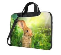 Laptop Shoulder Bag,Cute Bunny Laptop Case Laptop Briefcase For The Business Travel Commuter And Laptop Protection, Black, 13 inch