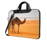 Laptop Shoulder Bag,Desert Sand Camel Laptop Case Laptop Briefcase For The Business Travel Commuter And Laptop Protection, Black, 14 inch