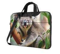 Laptop Shoulder Bag For Men Women,Waterproof Briefcase Messenger Bag Cute Koala Laptop Sleeve Bag W/Strap Handle, Black, 14 inch