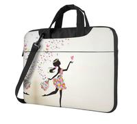 Laptop Shoulder Bag,Girl Dance Butterfly Laptop Case Laptop Briefcase For The Business Travel Commuter And Laptop Protection, Black, 14 inch