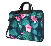 Laptop Shoulder Bag,Hawaii Pink Flower Laptop Case Laptop Briefcase For The Business Travel Commuter And Laptop Protection, Black, 14 inch