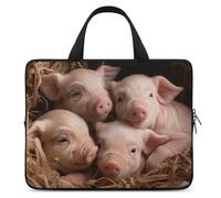 Laptop Shoulder Bag Laptop Bag Computer Bag Four Little Pigs Messenger Bag for Unisex, Four Little Pigs, 15inch