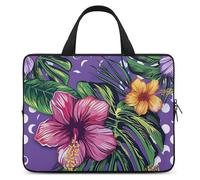 Laptop Shoulder Bag Laptop Bag Computer Bag Tropical Floral Pattern Messenger Bag for Unisex, Tropical Floral Pattern, 17"