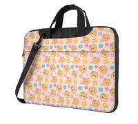 Laptop Shoulder Bag,Pomeranians Cartoon Flowers Laptop Case Laptop Briefcase For The Business Travel Commuter And Laptop Protection