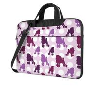 Laptop Shoulder Bag,Purple Poodle Polka Dot Laptop Case Laptop Briefcase For The Business Travel Commuter And Laptop Protection