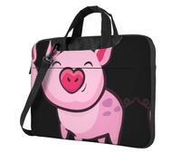 Laptop Shoulder Bag,Smile Pink Pig Laptop Case Laptop Briefcase For The Business Travel Commuter And Laptop Protection, Black, 13 inch