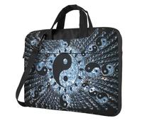Laptop Shoulder Bag,Ying Yang Diagram Laptop Case Laptop Briefcase For The Business Travel Commuter And Laptop Protection, Black, 14 inch