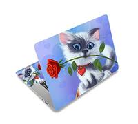 Laptop Skin Sticker Cover Decal - Fits 12-15.6 Inch Laptops - Protector for Toshiba, HP, Samsung, Dell, Apple, Acer, Lenovo, Sony, Asus (Cute Cat)
