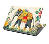 Laptop Skin Sticker Decal 12" 13" 13.3" 14" 15" 15.6",Waterproof Scratch Resistant Vinyl,Reusable Easy to Apply,for MacBook HP Dell Notebooks Netbooks Laptop,2 Wrist Pads,Elephant Flower