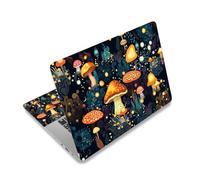 Laptop Skin Sticker Decal Cover, 11.6”12" 13" 13.3" 14" 15" 15.4" 15.6" Laptop Netbook Skin Sticker Cover Art Notebook Protector (2 Wrist Pad Included), Removable Reusable, Cute Fantasy Mushroom