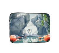 Laptop Sleeve 10 inch, Shockproof Laptop Case, Slim Protective Travel Carrying Case for Two Swans Swimming on The Lake 10 inch