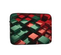 Laptop Sleeve, 13 inch " Notebook Red and green square print