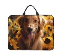 Laptop Sleeve 14 inch Computer Carrying Bag Slim Protective Case Golden Retriever Sunflower Laptop Case Briefcase Handbag