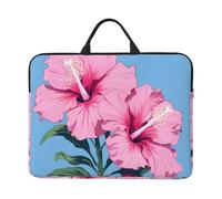 Laptop Sleeve 14 inch Shockproof Computer Bag Two Pink Hibiscus Flowers Laptop Case with Handle Shoulder Bag for Laptops