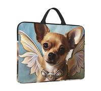 Laptop Sleeve 14 inch Shockproof Laptop Bag Brown Chihuahua Angel Wings Computer Bag Water Resistant Computer Carrying Case