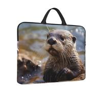 Laptop Sleeve 14 inch Shockproof Laptop Bag Otter Playing in The Water Computer Bag Water Resistant Computer Carrying Case