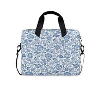 Laptop Sleeve 15-16 inch, Slim Laptop Sleeve Case Cover with Zipper Closure, Vintage Blue Rose William Morris Design for Business Travel