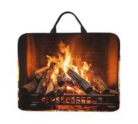 Laptop Sleeve 15.6 inch Computer Carrying Bag Burning Firewood Large Fireplace Laptop Case Slim Protective Case Handbag