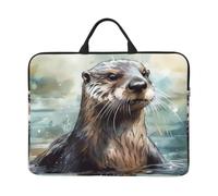 Laptop Sleeve 15.6 inch Computer Carrying Bag Hand Drawn Otter Laptop Case Slim Protective Case Handbag