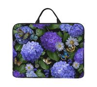 Laptop Sleeve 15.6 inch Computer Carrying Bag Hydrangeas Daisies Butterflies Laptop Case Slim Protective Case Handbag