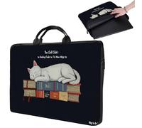Laptop Sleeve 16 inch,17" Laptop Sleeve with Handle,Compatible for MacBook pro/HP/Lenovo/Dell 16-17 inch,Paded Computer Sleeve Laptop Carrying Case Bag for Men Women-White Cat Relax Chill Clubs