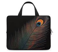 Laptop Sleeve 17inch Computer Carrying Bag Colorful Peacock Feather Laptop Case Slim Protective Case Handbag