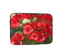 Laptop Sleeve Bag 10 Inch Waterproof Shock Resistant Notebook Carrying Case Red Geraniums Lightweight Computer Skin Bag