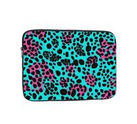 Laptop Sleeve Bag 12 Inch Waterproof Shock Resistant Notebook Carrying Case Cute Turquoise Leopard Lightweight Computer Skin Bag